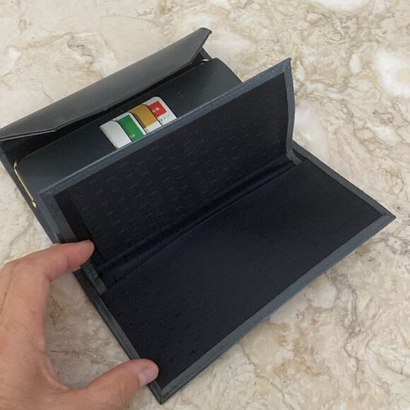 New Old Stock Buxton Lady Madison Long Wallet Grey Leather - Picture 11 of 14